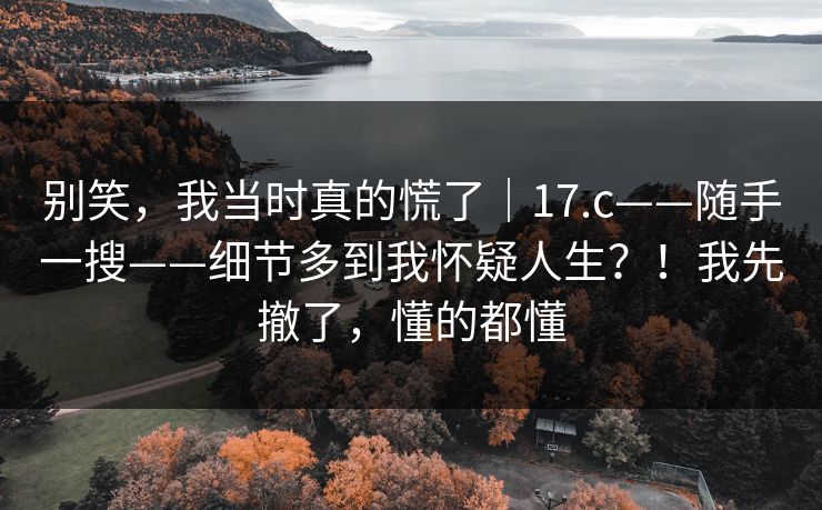 别笑，我当时真的慌了｜17.c——随手一搜——细节多到我怀疑人生？！我先撤了，懂的都懂